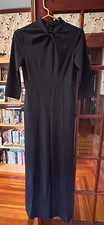 Donna Morgan Jumpsuit - Quarter Sleeve Keyhole/Twist Neck - Size 4 - Marine Navy