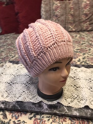 Women's Beret Hat, Beanie Handmade Knitted, New. Impeccable Loops Threads