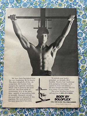 Vintage 1982 Body By Soloflex Print Ad Workout Equipment