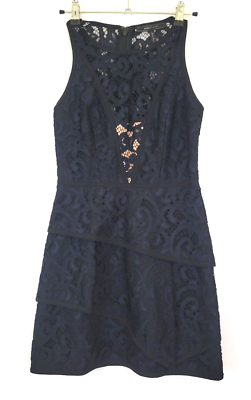knee length dresses for ladies Halter Neck Layered Lace Mini Dress – Charming Charlie