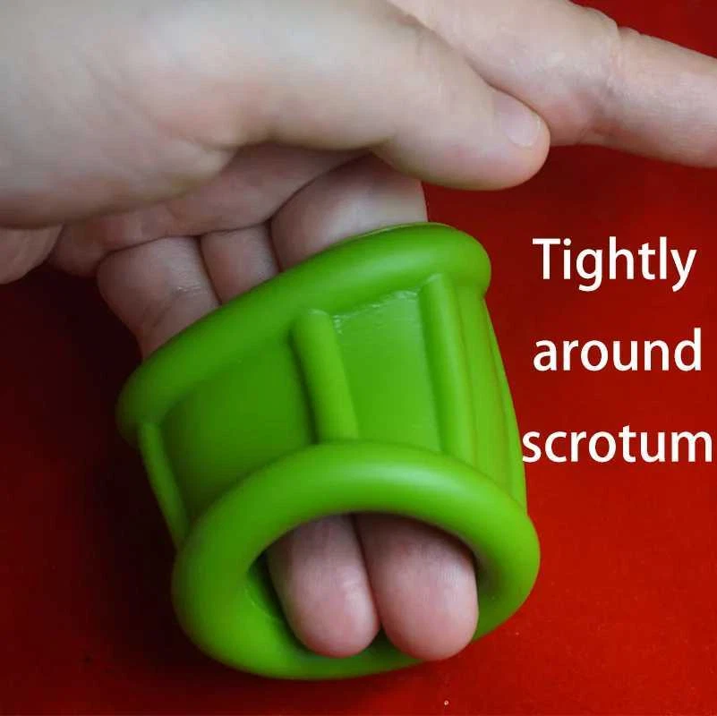 Estirador de bola potenciador apretar testículo escroto anillo de silicona retardo eyaculación Foto 3 de 4