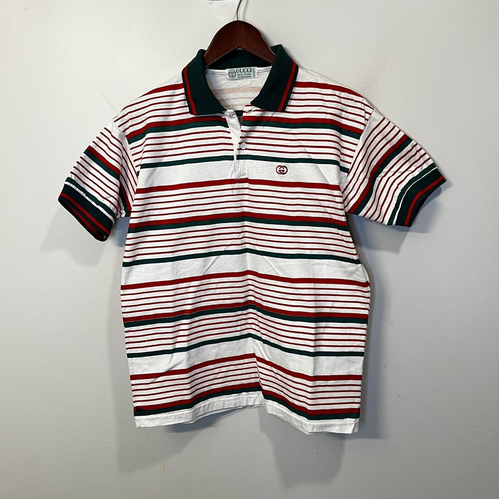 AUTH s s GUCCI MENS GG LOGO 'S VINTAGE STRIPED S'S