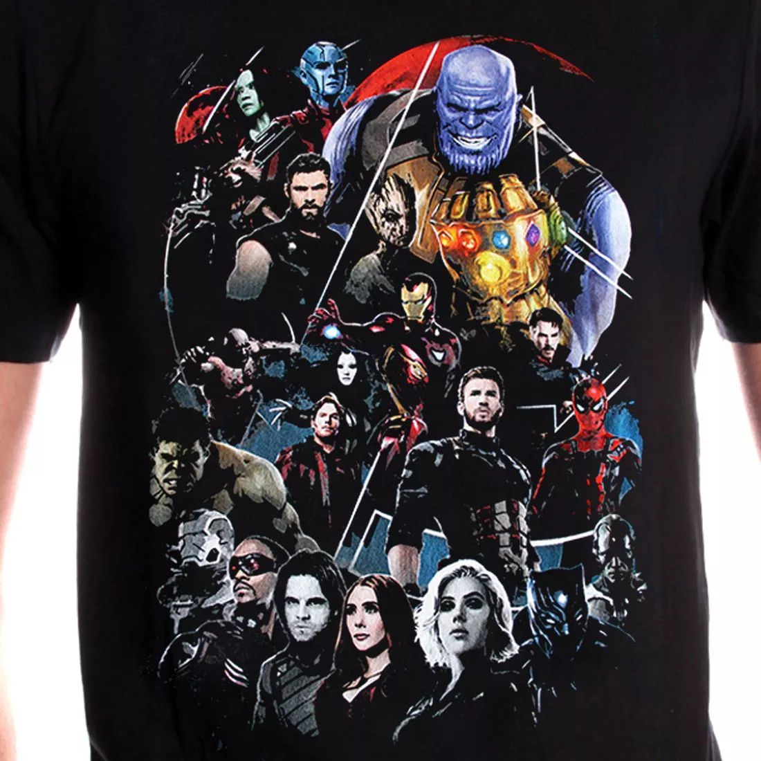 OFFICIAL MARVEL COMICS AVENGERS INFINITY WAR GROUP BLACK T SHIRT NEW