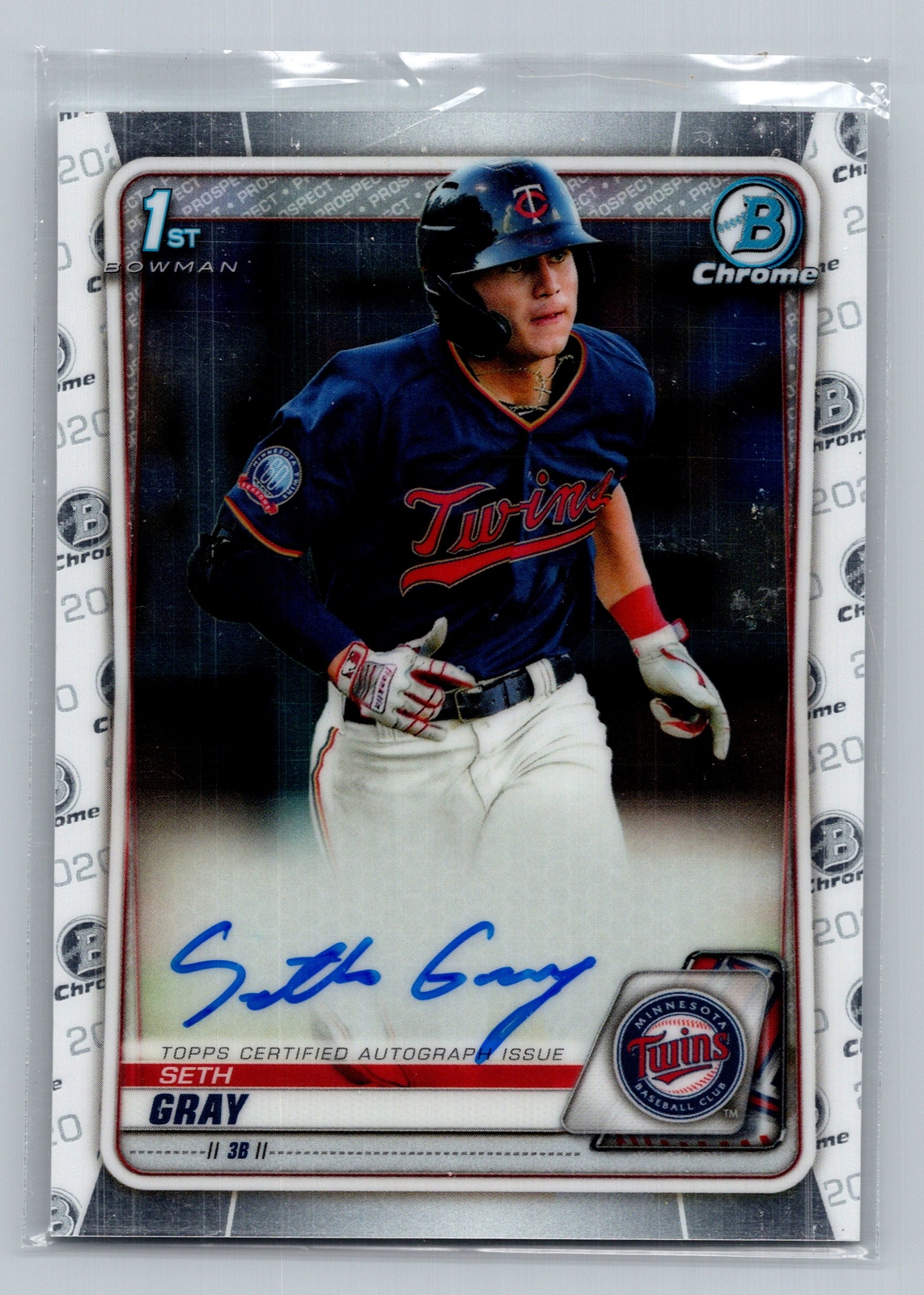 2020 Bowman Chrome #CPA-SG Seth Gray Prospect Autographs