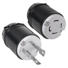 Female and Male 30 Amp 4-Prong L14-30 Locking Power Cord Ends UL Listed 7500 W