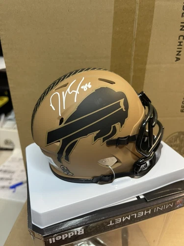 BUFFALO BILLS DAWSON KNOX SIGNED RIDDELL Salute To Service MINI HELMET BAS 2023