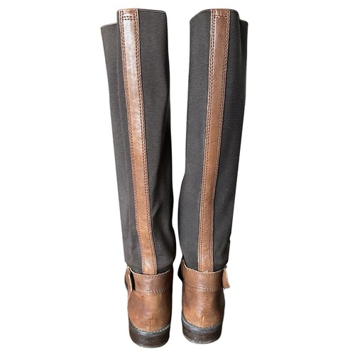 Stuart Weitzman braune kniehohe Damenstiefel aus Leder Stretch Größe 7M - Bild 5 von 12