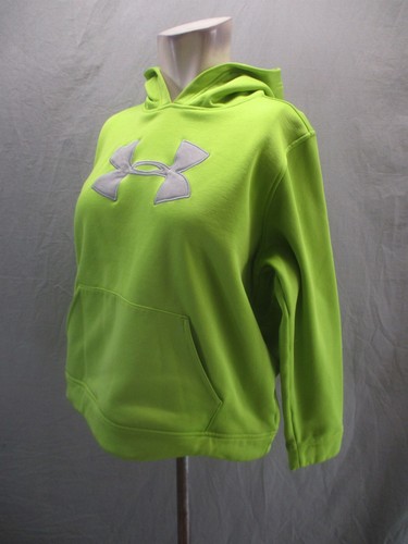 Under Armour Size XL Kids Unisex Lime Pocket Fleece Lined Athletic Hoodie 470 - Picture 3 of 9