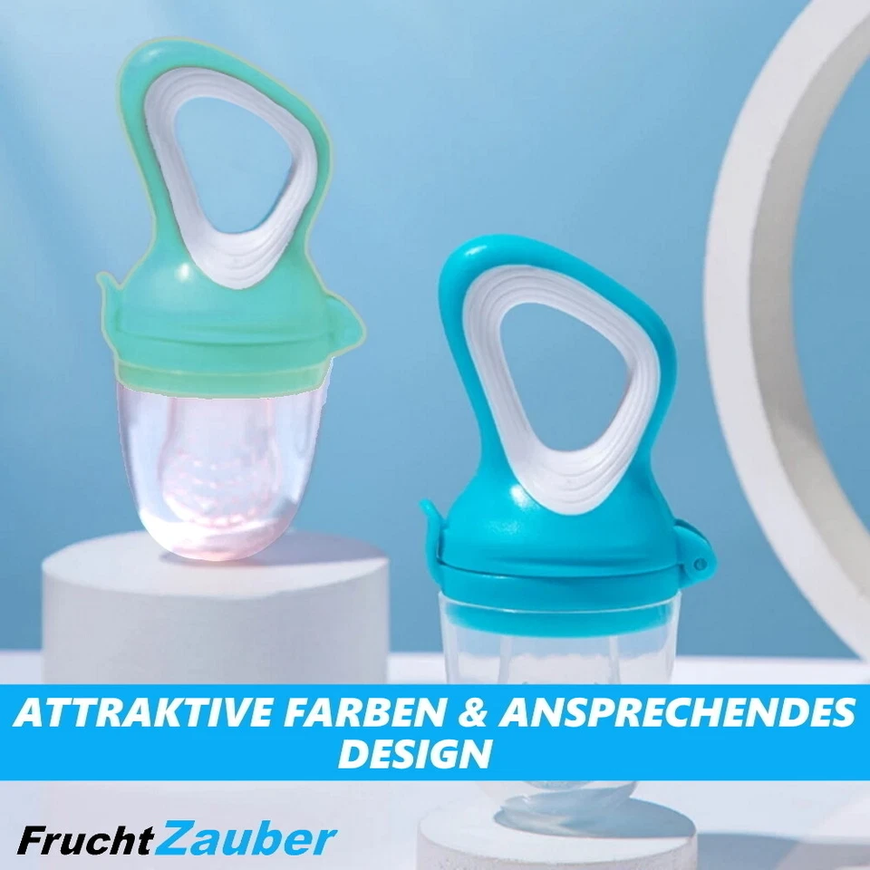 FruitZaugen succhietto frutta bambino ciuccio anello da mordere aspiratore frutta silicone senza BPA 2x - Immagine 4 di 4