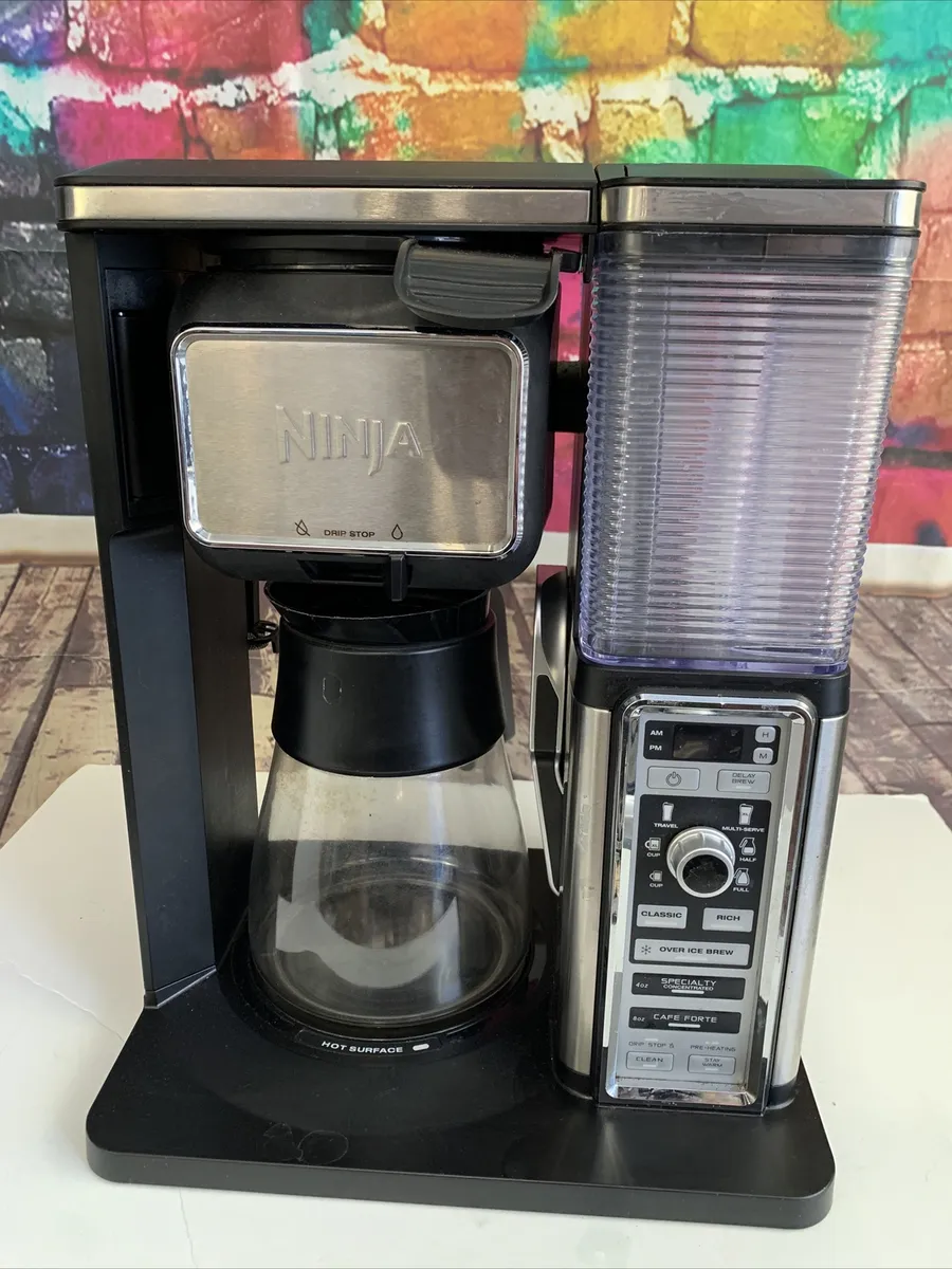 NINJA COFFEE BAR GLASS CARAFE SYSTEM - BLACK&SILVER MODEL CF091A 32CF4  #MM3385