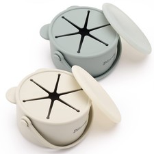 Silicone Snack Cups for Toddlers - Spill Proof Baby Food Containers, 2 Pack, BPA