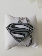 Superhero Superman Pendant 316L Stainless Steel Box Chain New.