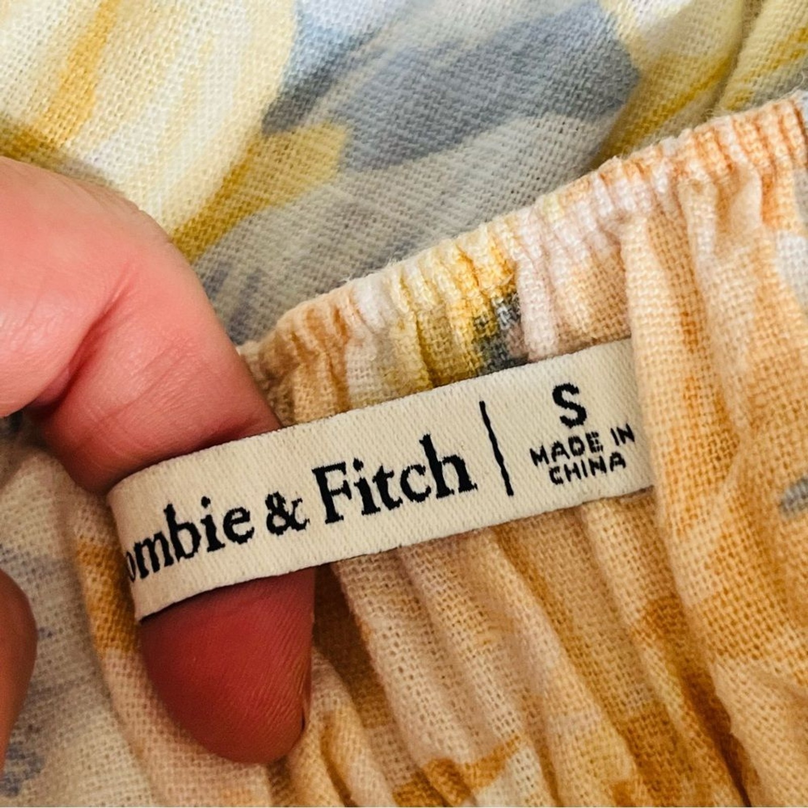 Abercrombie & Fitch Charlie Maxi Dress Size Small Linen Floral Empire Waist Long