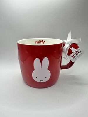 Miffy Red Ceramic Coffee Mug Cute White Miffy Face Embossed NEW Color Your World