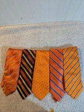 Lot Of Five Men's Mixed Brand, Style And Design Orange Themed