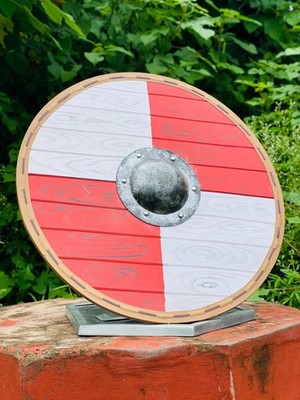 30 Inch Viking Wooden Shield Medieval Norse LARP Cosplay Warrior Decor