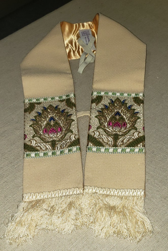 Mniple CATHOLIC MASS VESTMENT MANIPLE C M ALMY USA IMPERFECT BUT LOVELY | eBay