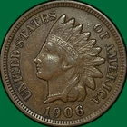 1906 Indian Head Cent Extremely Fine XF Coin #38566