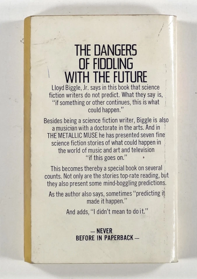 1974 Lloyd Biggle THE METALLIC MUSE musical SFF short stories DAW BOOKS #106 - Image 2 of 4