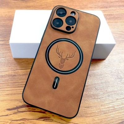 Stoßfeste Leder Magnet Handyhülle für iPhone 17 16 15 14 13 12 Pro Max