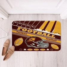 Football Bath Mats 16"x24" Rugby Sports Rugby Sports Bathroom Rugs Kids Boys ...