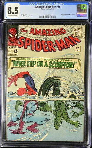 AMAZING SPIDER-MAN #29 CGC 8.5 OWW VF+ Marvel Comic 1965 2nd appearance Scorpion