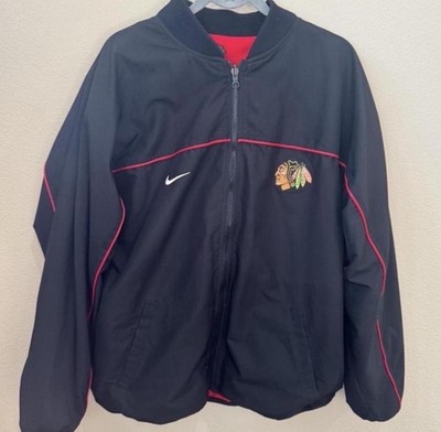 Nike Chicago Blackhawks NHL Reversible Full Zip Jacket Black/Red Size L