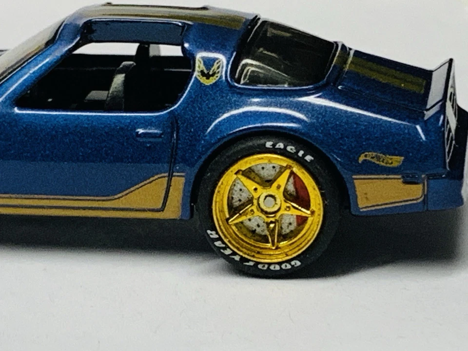 Blue Hot Wheels Hot Bird/Firebird Trans Am Super Custom con GY Real Riders/Rotores Foto 2 de 4