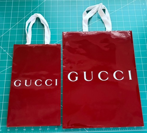 2x Gucci Store Red Burgundy Tote Gift Bags
