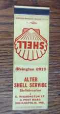 ALTER SHELL GAS STATION MATCHBOOK COVER: INDIANAPOLIS, IN 1950s MATCHCOVER -A20