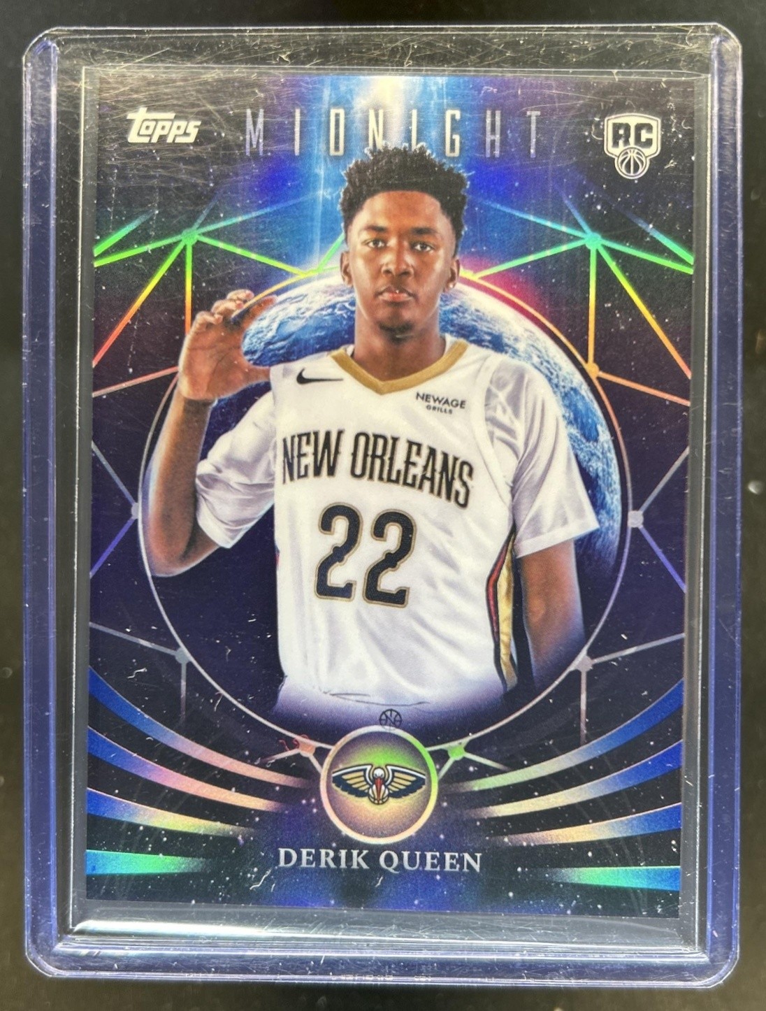2025-26 Topps Midnight Derik Queen Moonfall Moon Beam #MF-23 Pelicans