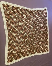 Handmade Crocheted Baby Blanket Camouflage 30.5”x30.5” Throw Lap Blanket