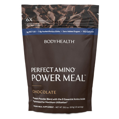 Bodyhealth Perfectamino Power Meal Shake Dark Chocolate Flavor Mct Oil Carb 10