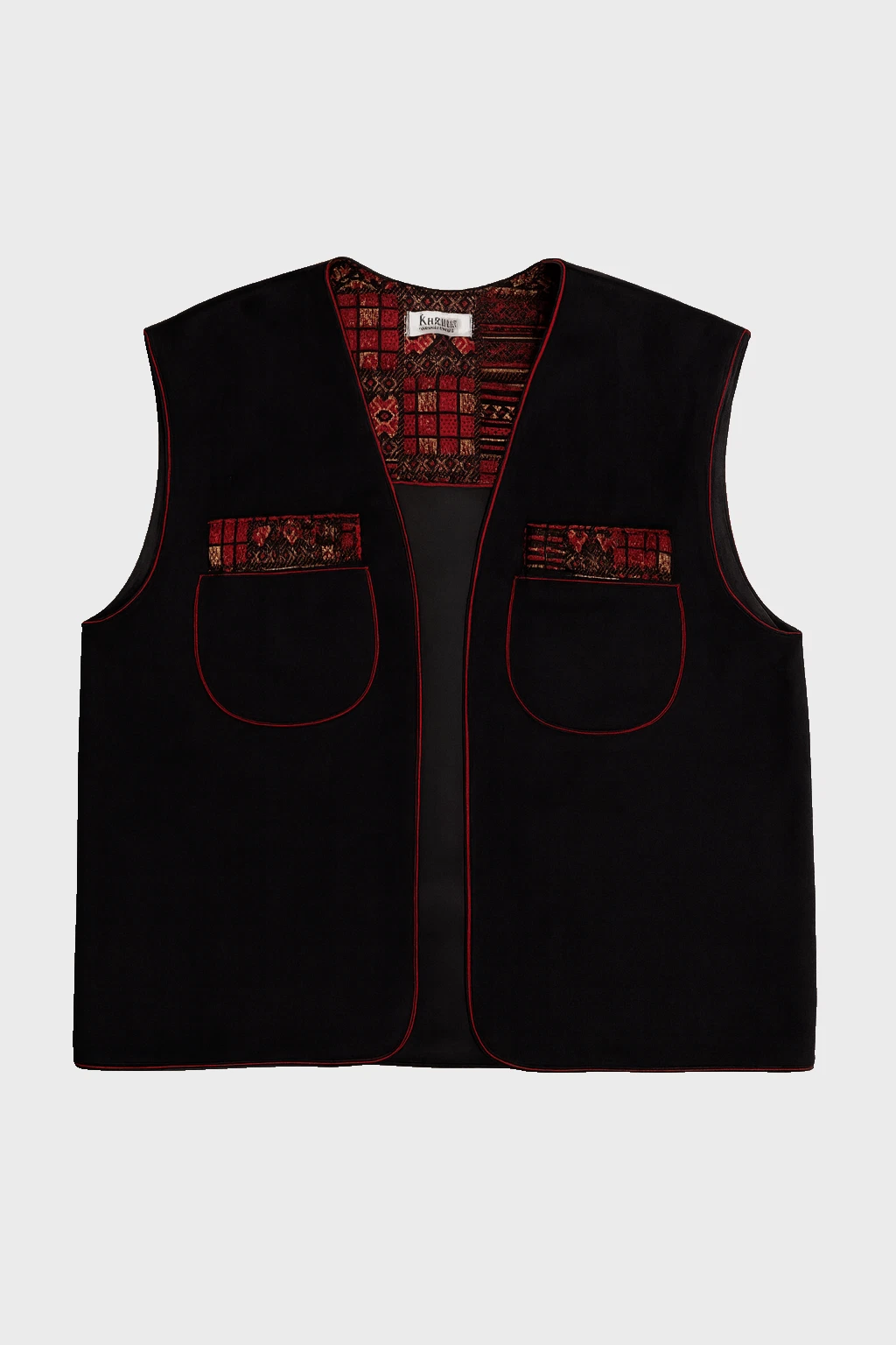 Men’s Traditional Vest with Ornamental Design & Chokha Style Gazyr Pockets