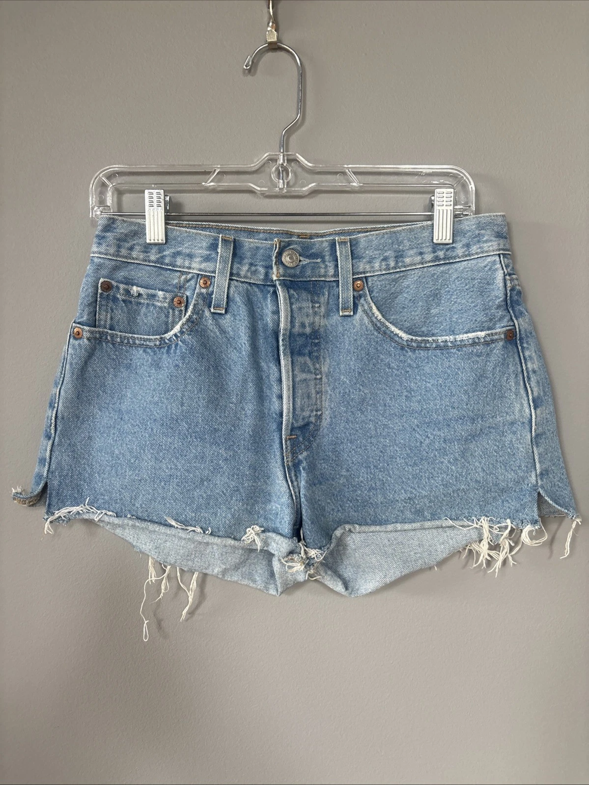 Levi's 501 Jean Women’s Size 27 Blue Cut Off Denim Shorts Button Fly