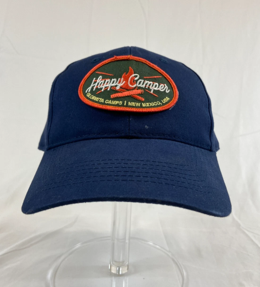 Happy Camper Baseball Cap Strapback Navy Hat Glorieta Camps New Mexico USA OSFA