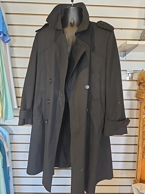 Vintage Valmeline Mens Black Diolen Trench Size X Large. 19'' Shoulder