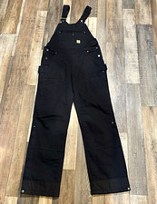 Carhartt Men's Medium Insulated Bib Overalls 3M Thinsulate Black Canvas OR4031-W