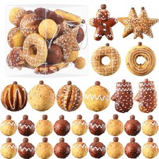 Baking Christmas Ornaments Set 43pcs Shatterproof Bread Gingerbread Thmed Chr...