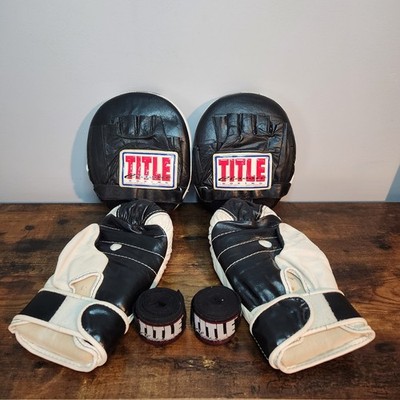 Title Boxing Training Set   8oz Gloves, Focus Mitts & Hand Wraps