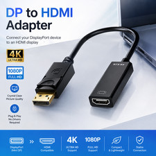 DP to HDMI 4K Adapter DisplayPort Male to HDM...