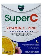 Vicks Super C, Rest & Replenish Vitamin C And Zinc 28 Caplets 06/25 DISCONTINUED