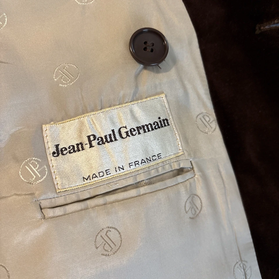 复古 Jean-Paul Germain 棉天鹅绒双排扣正装男式西装外套 — 第 3/4 张图片