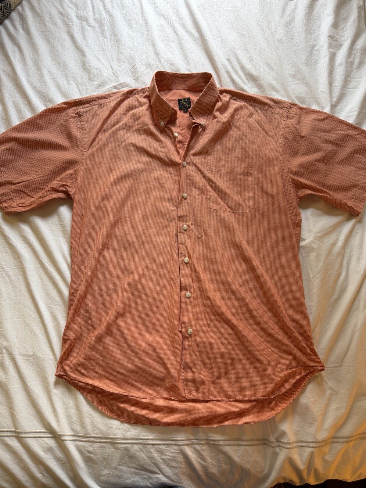 Robert Talbott Studio Orange Check 100% Cotton Sh… - image 1