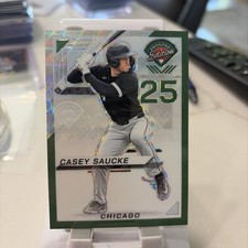 2025 Panini Prospect #65 Casey Saucke Prizm - Green Wave75/75 Bookend!