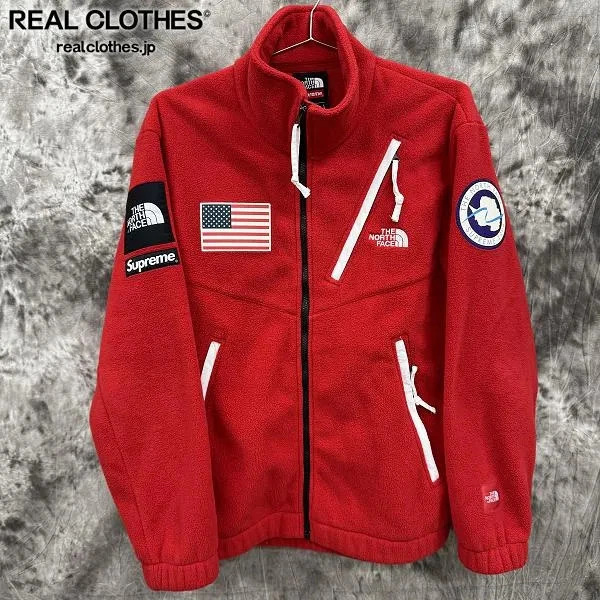 Supreme×THE NORTH FACE【17SS】Giacca in Pile Trans Antartide Rossa M Usata Unisex