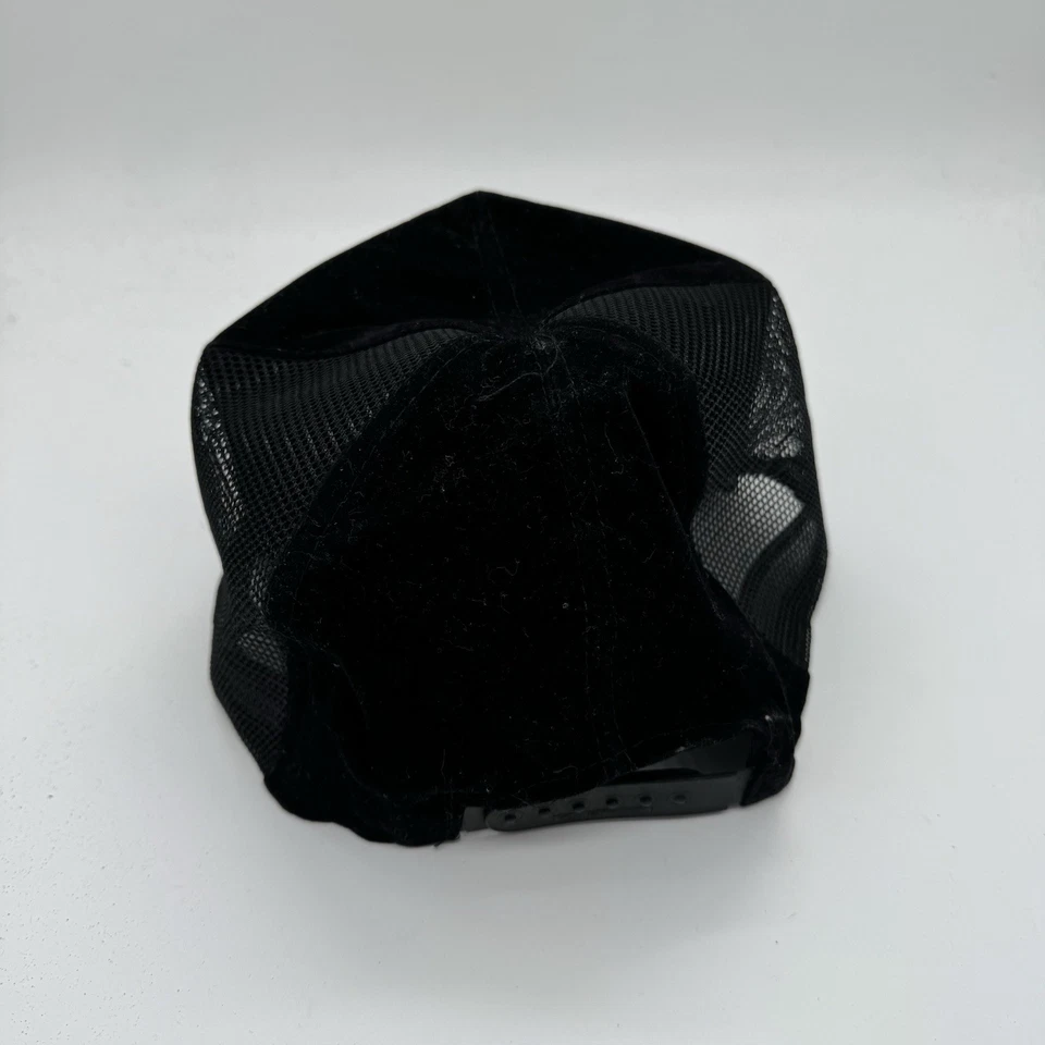 Vintage Okinawa Japan Souvenir Hat 70s Velvet Trucker Cap US Military Base Mesh - Image 4 of 4