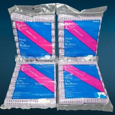 56 New / Sealed Salon Care Purple Medium Size Plastic Snap On Rollers 3/4"