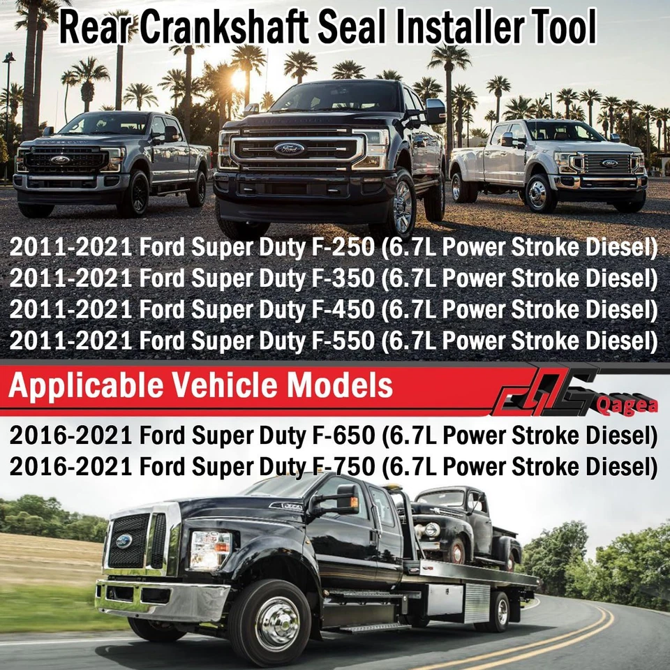Herramientas de instalación de sello de cigüeñal trasero 303-1514 6,7 L para Ford Super Duty F-250 11-21 Foto 2 de 4