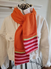 Gymboree Girls Scarf With Pockets, Orange With Pink Accents